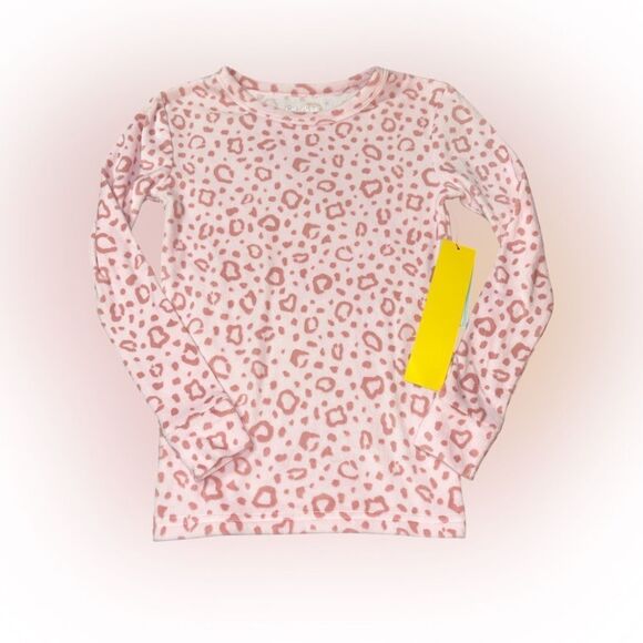 Nwt fleece pajama shirt only cat & jack leopard print girls size 8 - Picture 1 of 1
